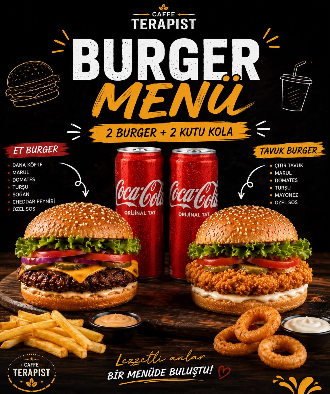 Et+Tavuk Burger Menü