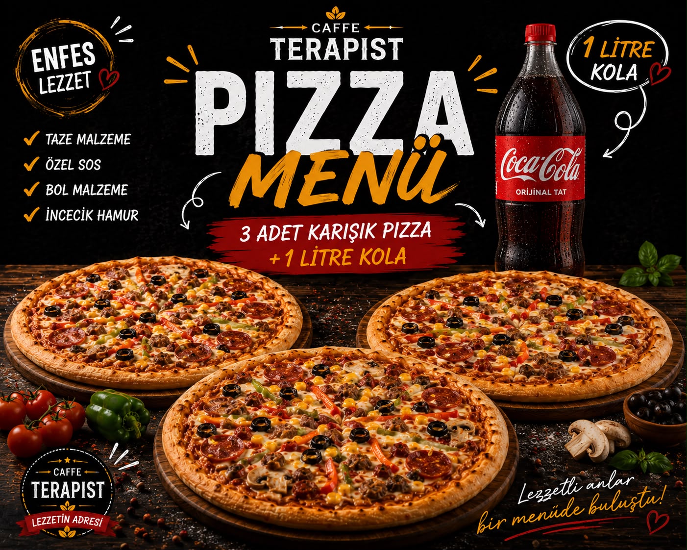 Avantajlı Pizza  Menü